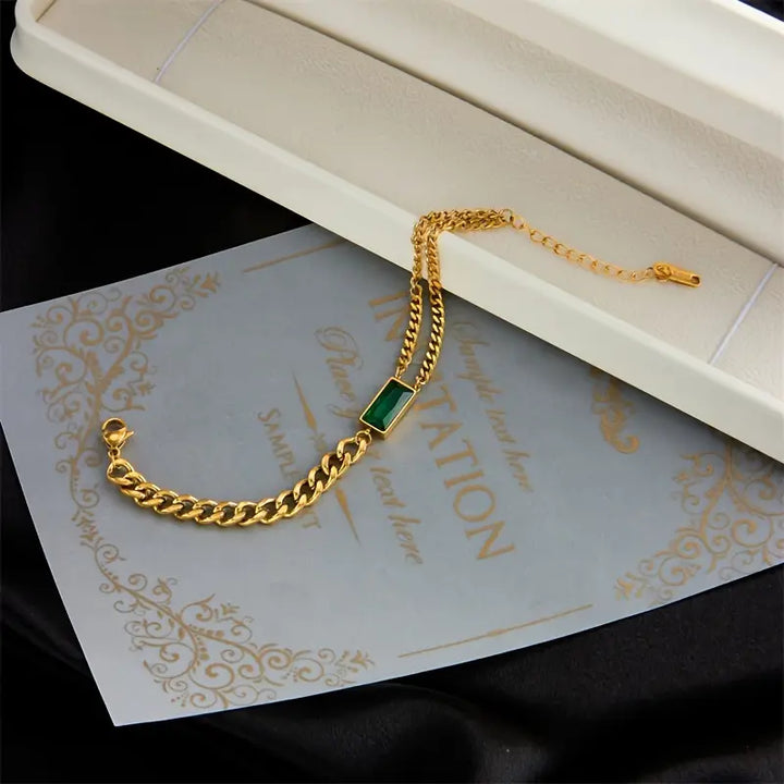 Bracciale in smeraldo Elodie Veyrac | Tonalità oro