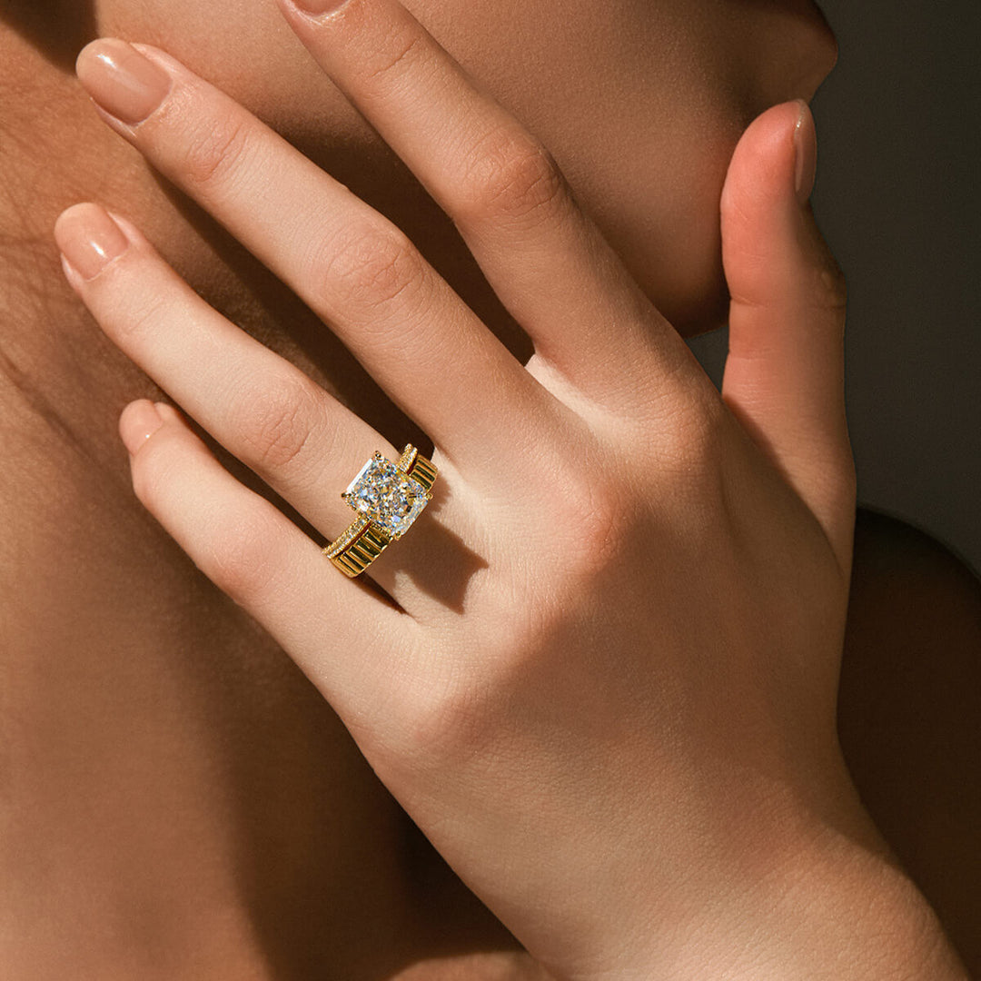 Anello solitario di diamante reale
