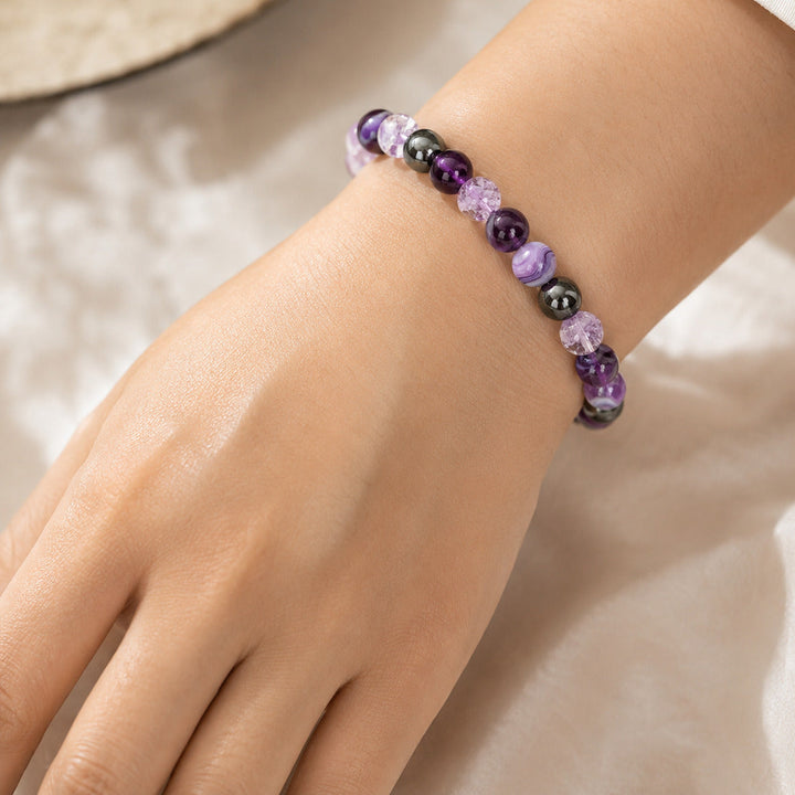 Bracciale con ciondoli in ametista e agata