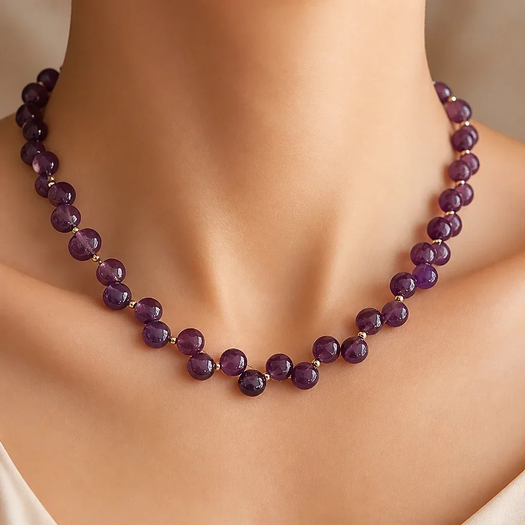 Collana di perle di ametista
