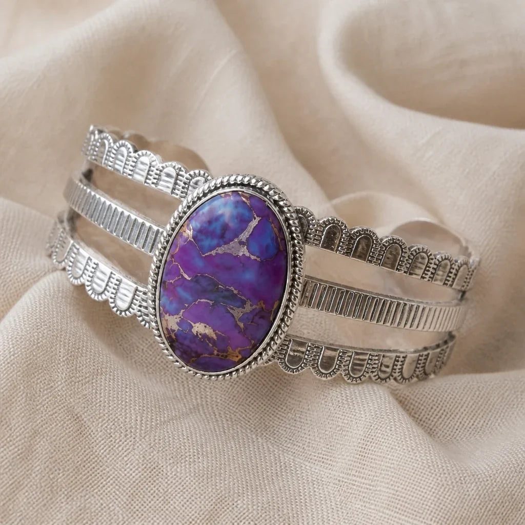 Bracciale rigido bohemien regolabile