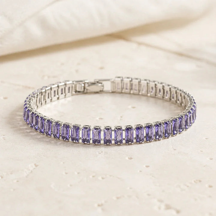 Bracciale in argento con anelli quadrati
