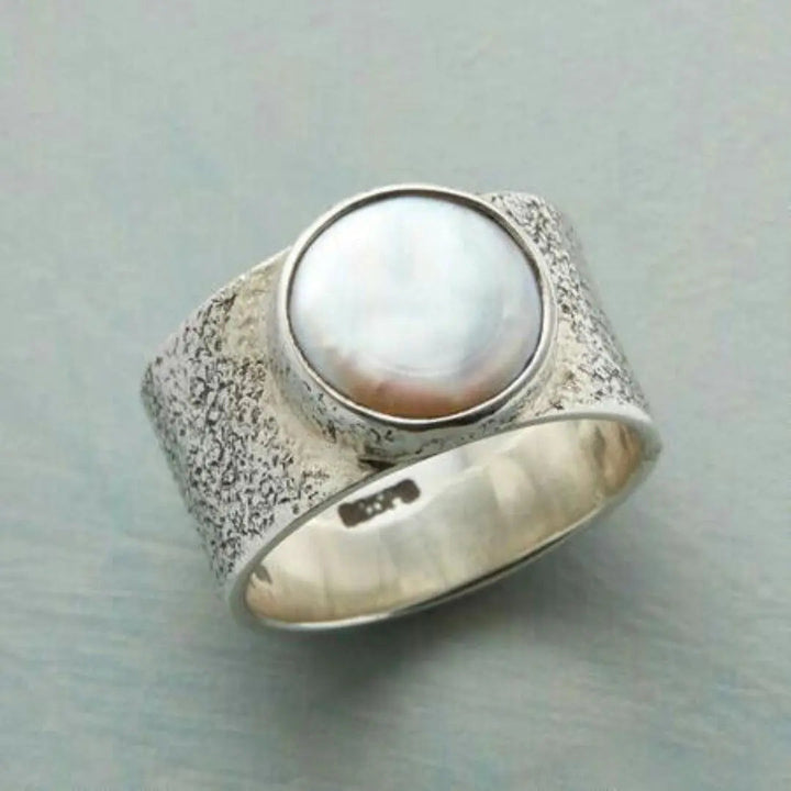 Anello Vintage in Argento con Perla Bianca