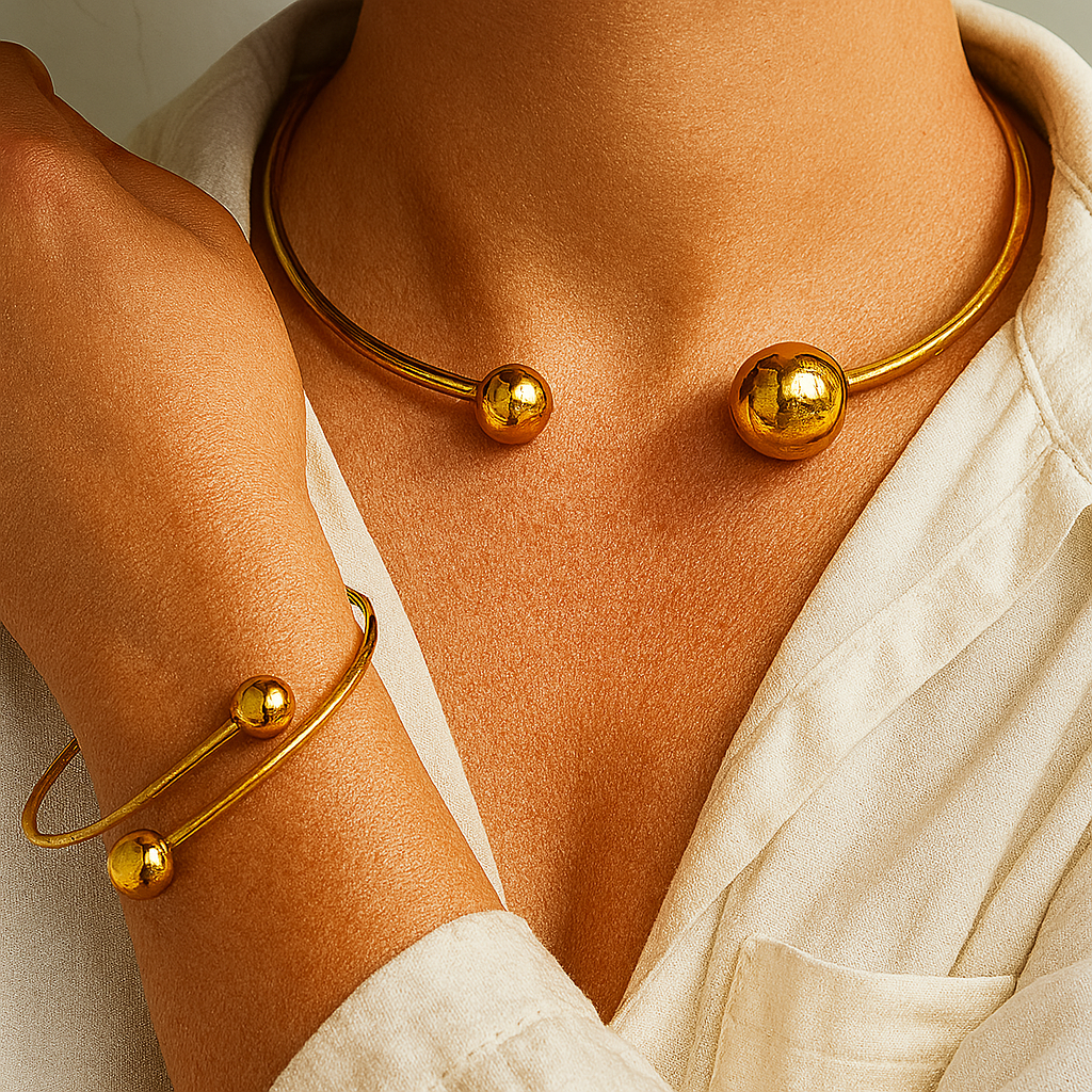 Set minimalista di collana e bracciale | Oro