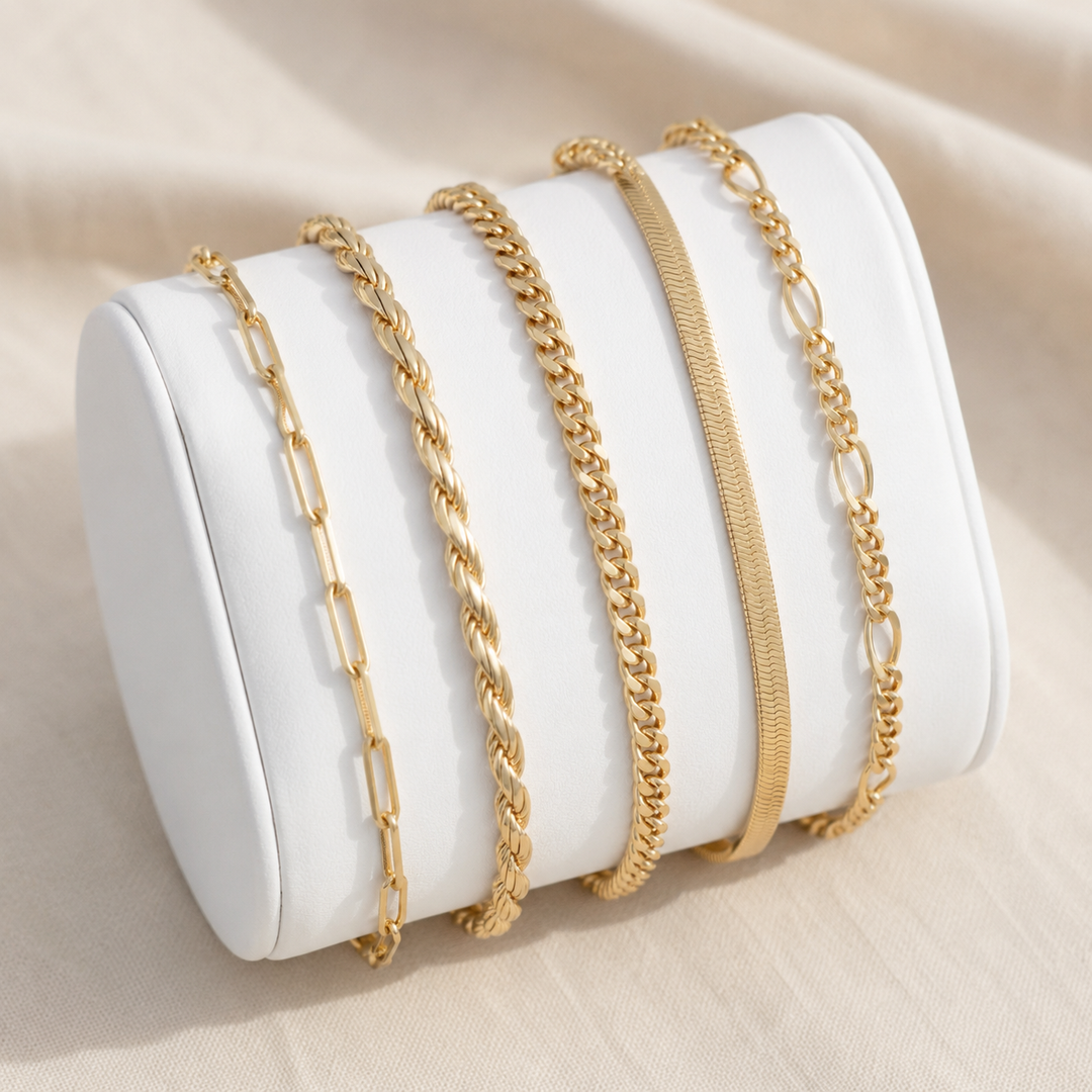 Set di braccialetti a catena dorata – per assemblare