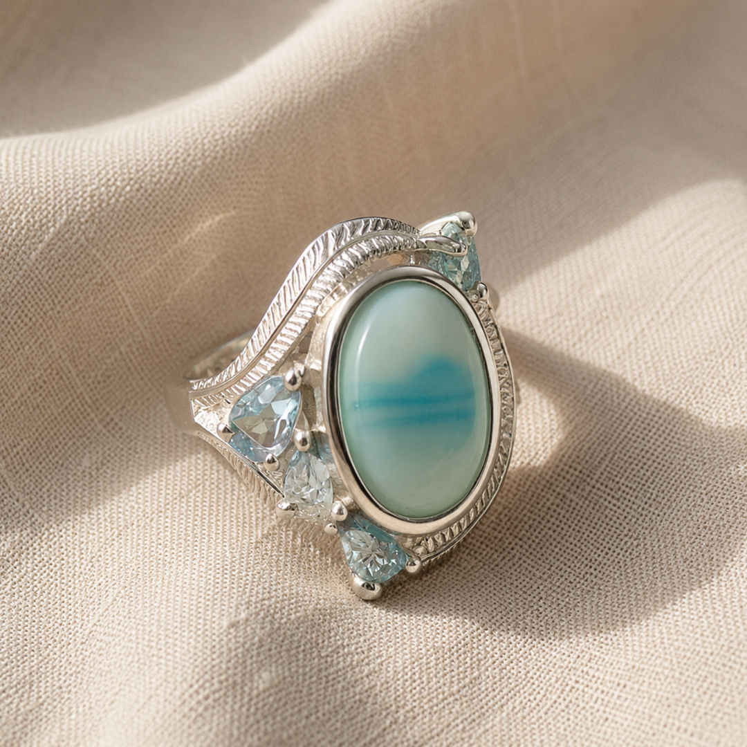 Anello con opale turchese