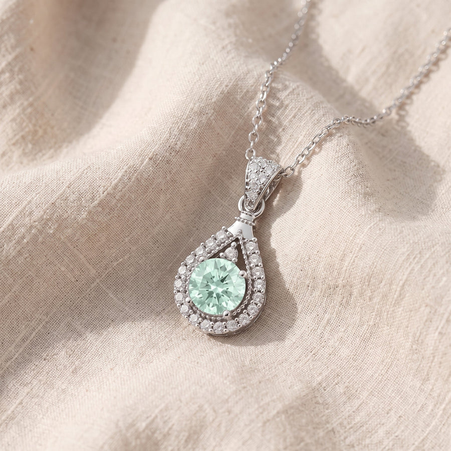 Collana Alina argentata verde smeraldo