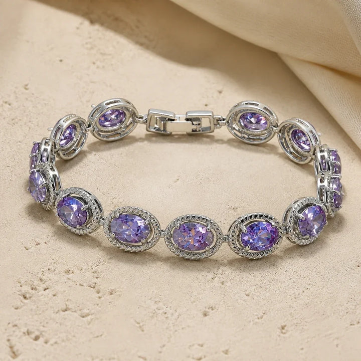 Bracciale con anelli e zirconia cubica