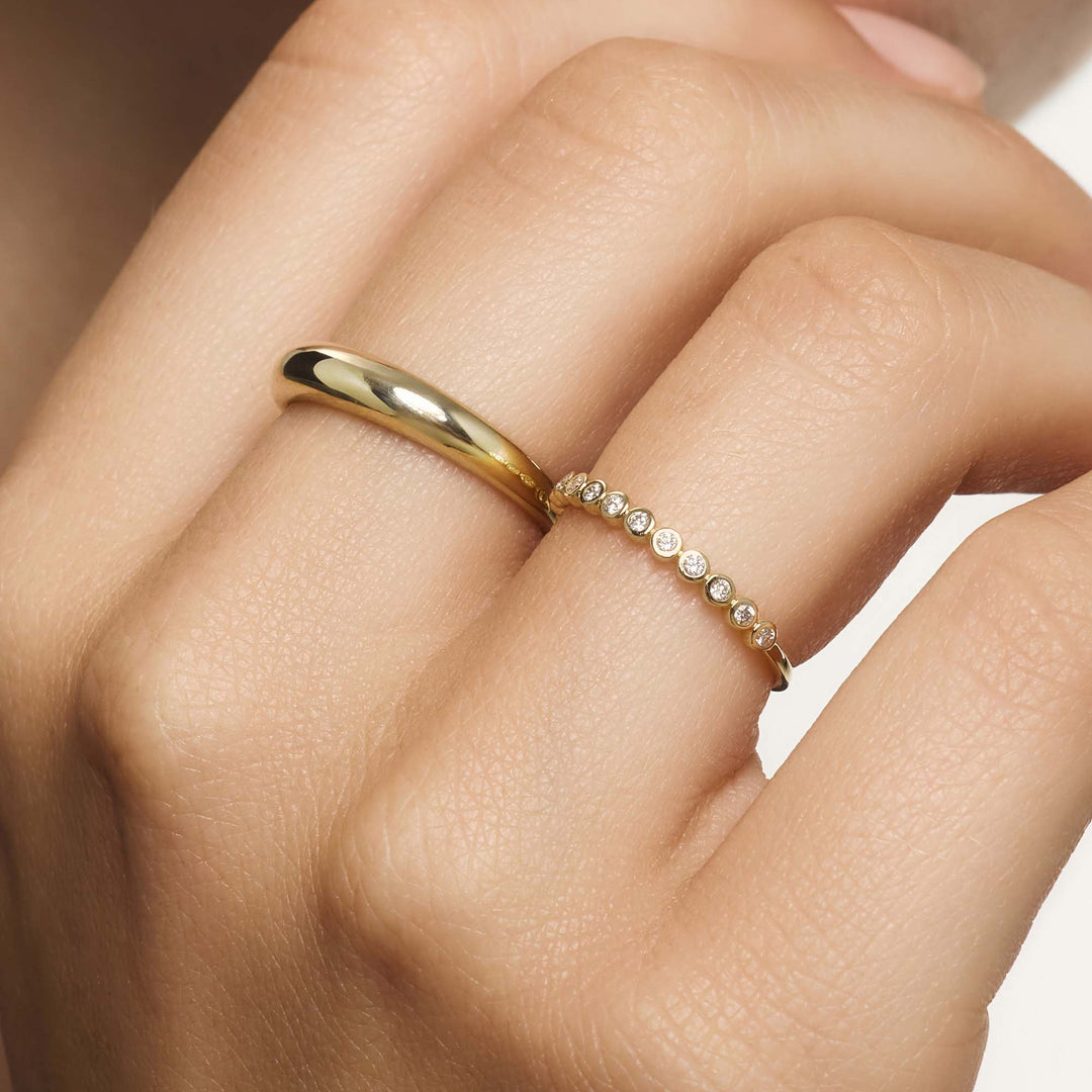Anello a Bolla con Diamante | Colore Oro