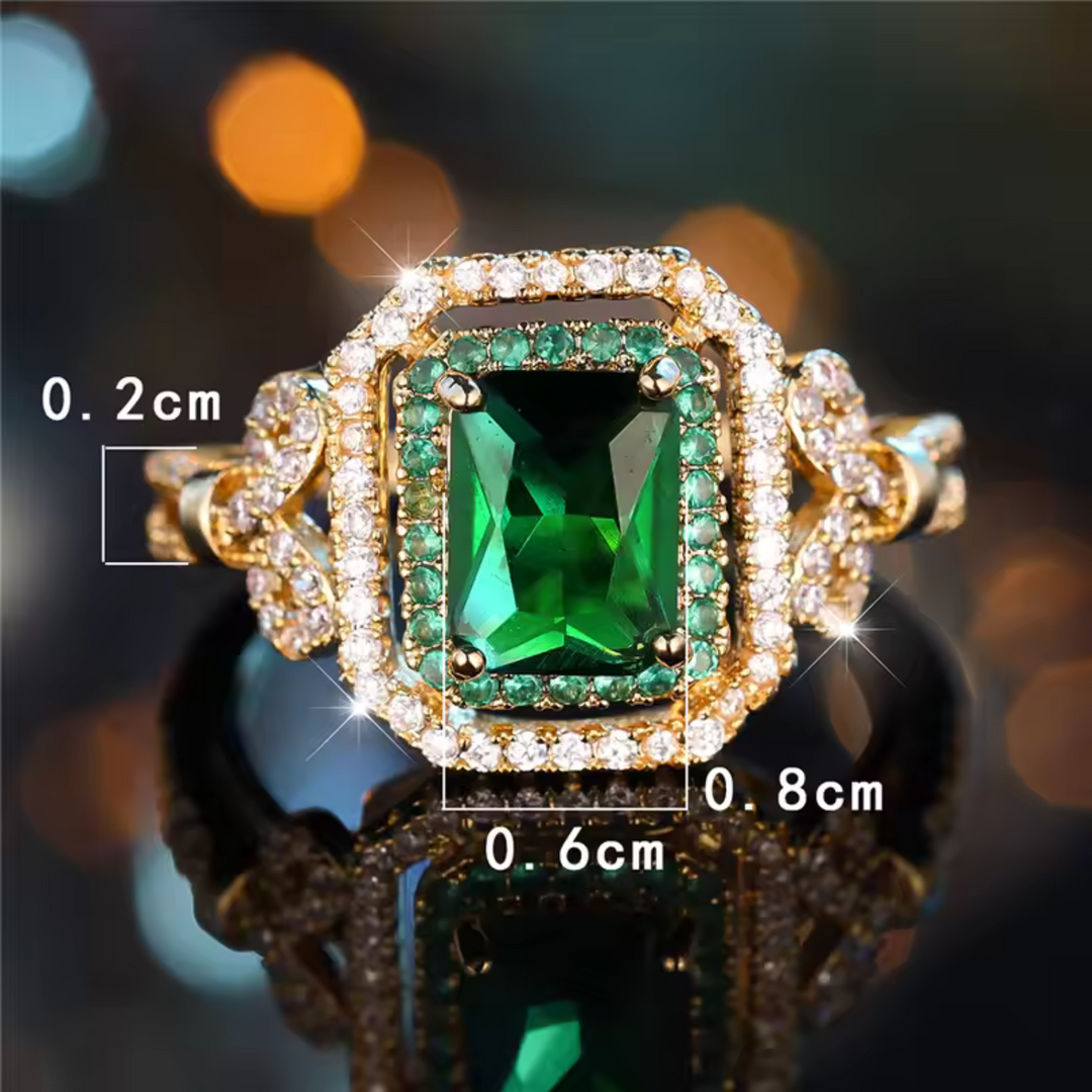 Anello reale con smeraldo verde