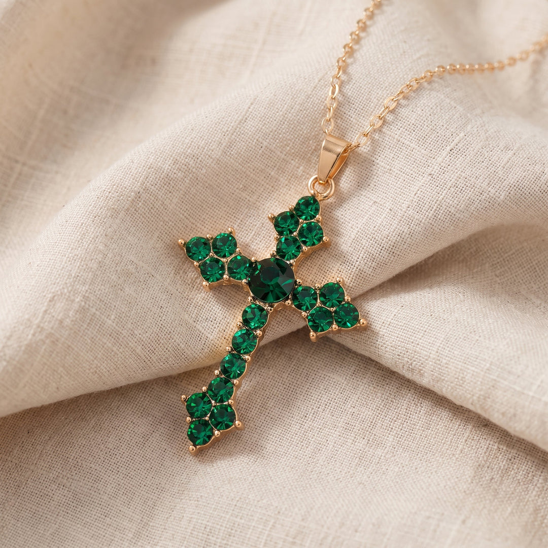 Collana Veridienne Croixheart in smeraldo | Tonalità oro