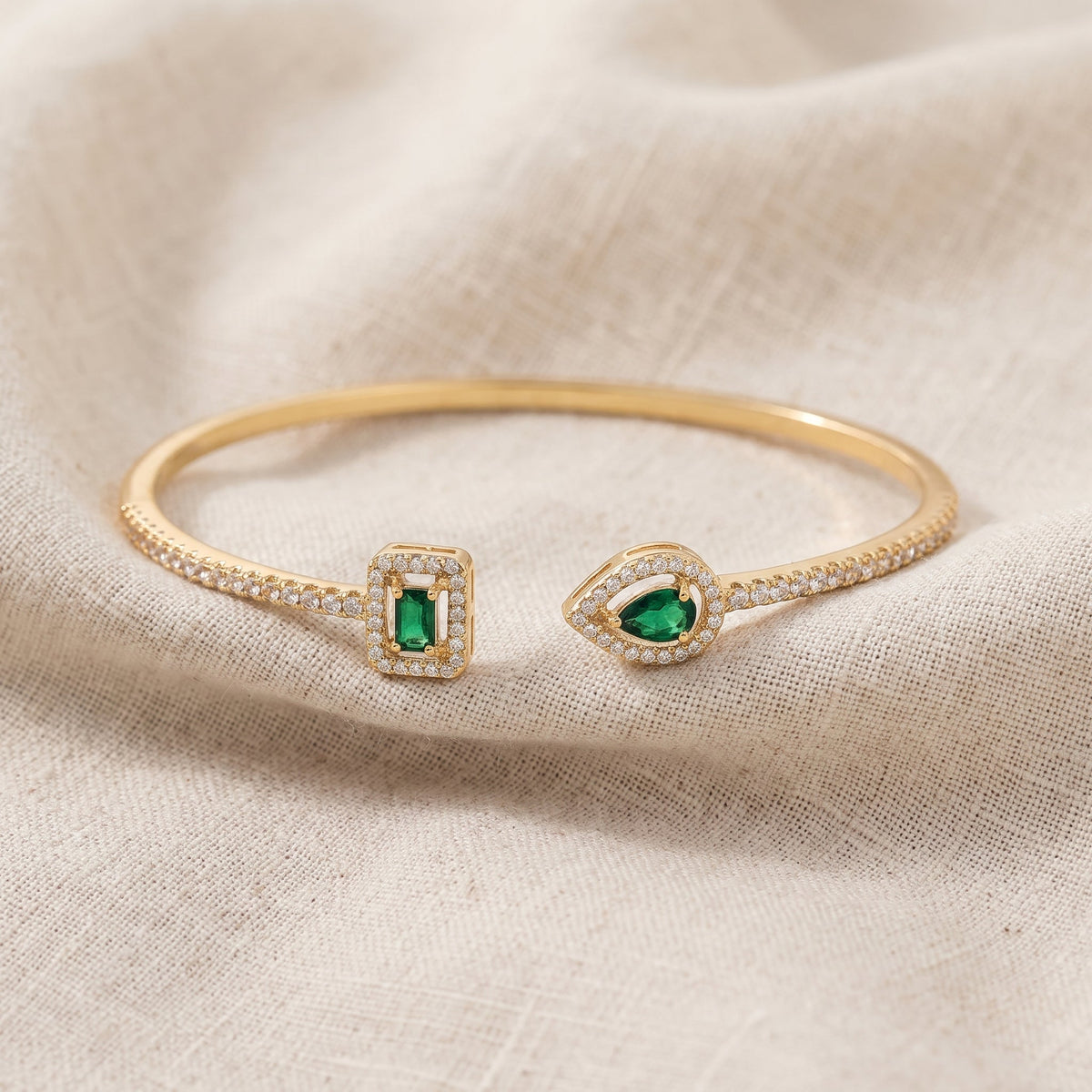 Bracciale Caruso dorato verde smeraldo