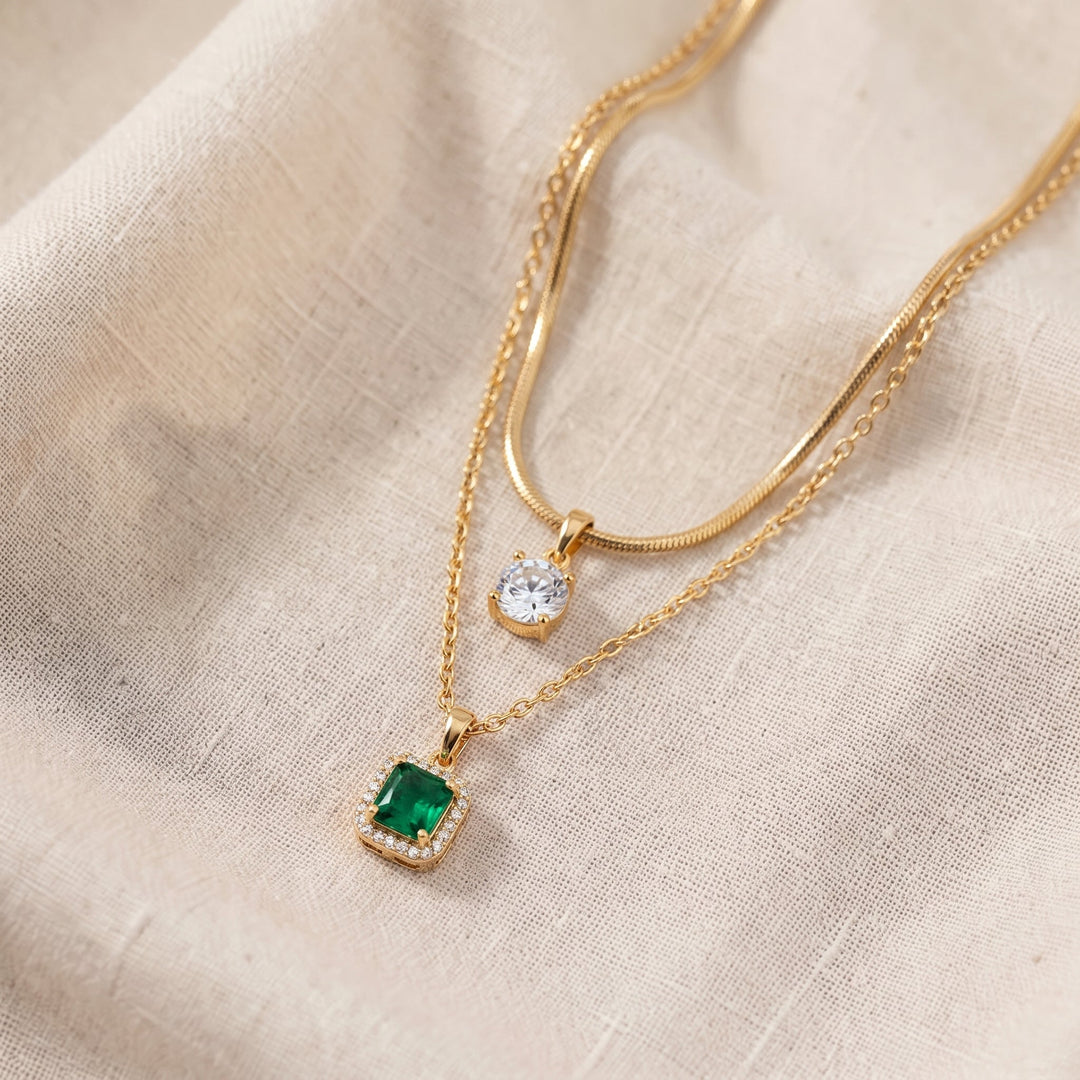 Collana Tirena Valeure in smeraldo | Tonalità oro