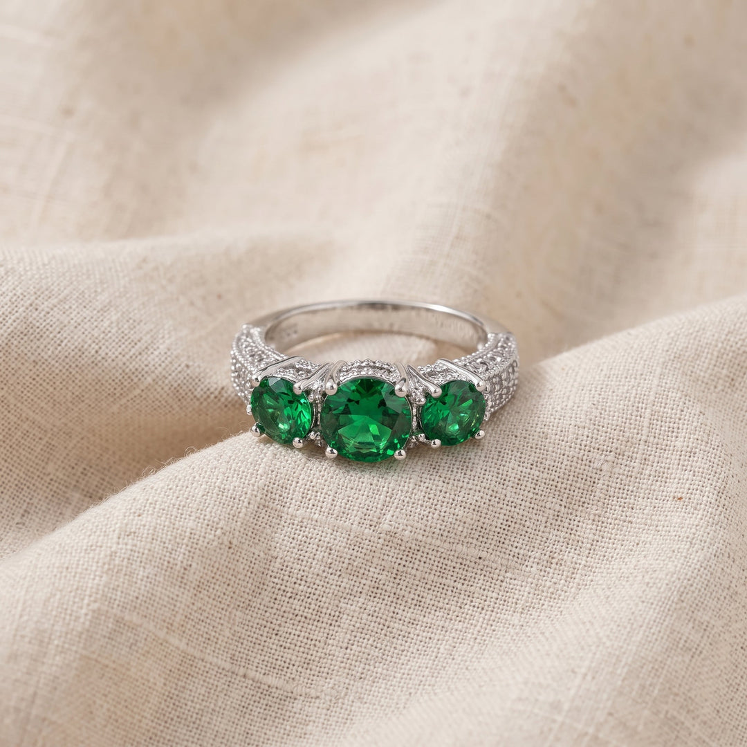 Anello Serilda Wynloren in Smeraldo | Tonalità Argento