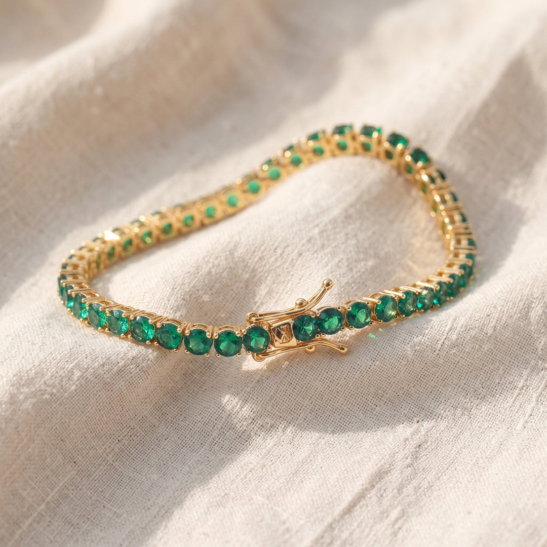Bracciale Tennis in Smaraldo Aliona Virelli | Tonalità Oro