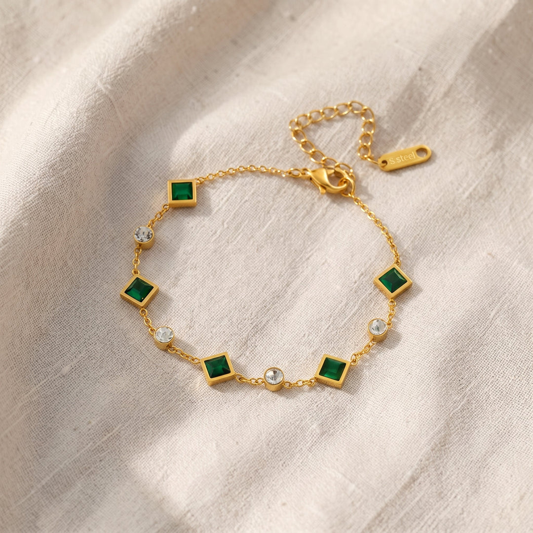 Bracciale Amelisse Glenwyn in smeraldo | Tonalità oro