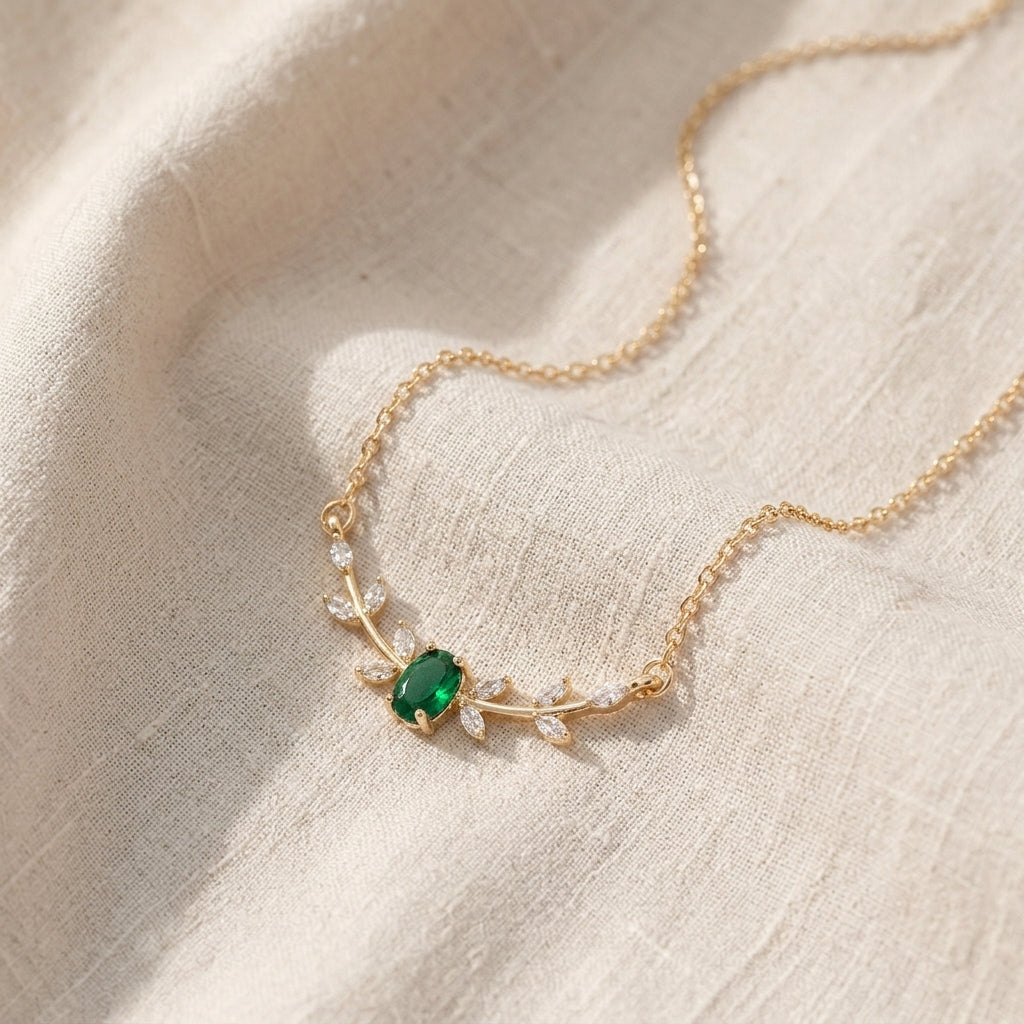 Collana di Smeraldo Amira Valmorin | Tonalità Oro