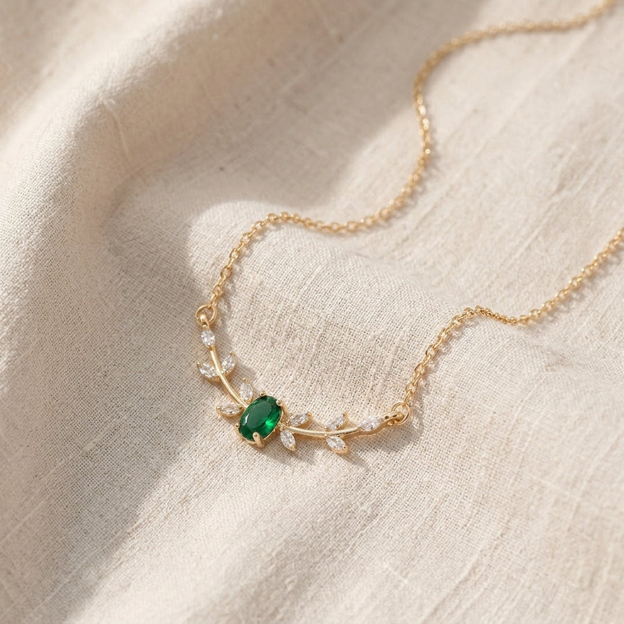 Collana Amira dorata verde smeraldo