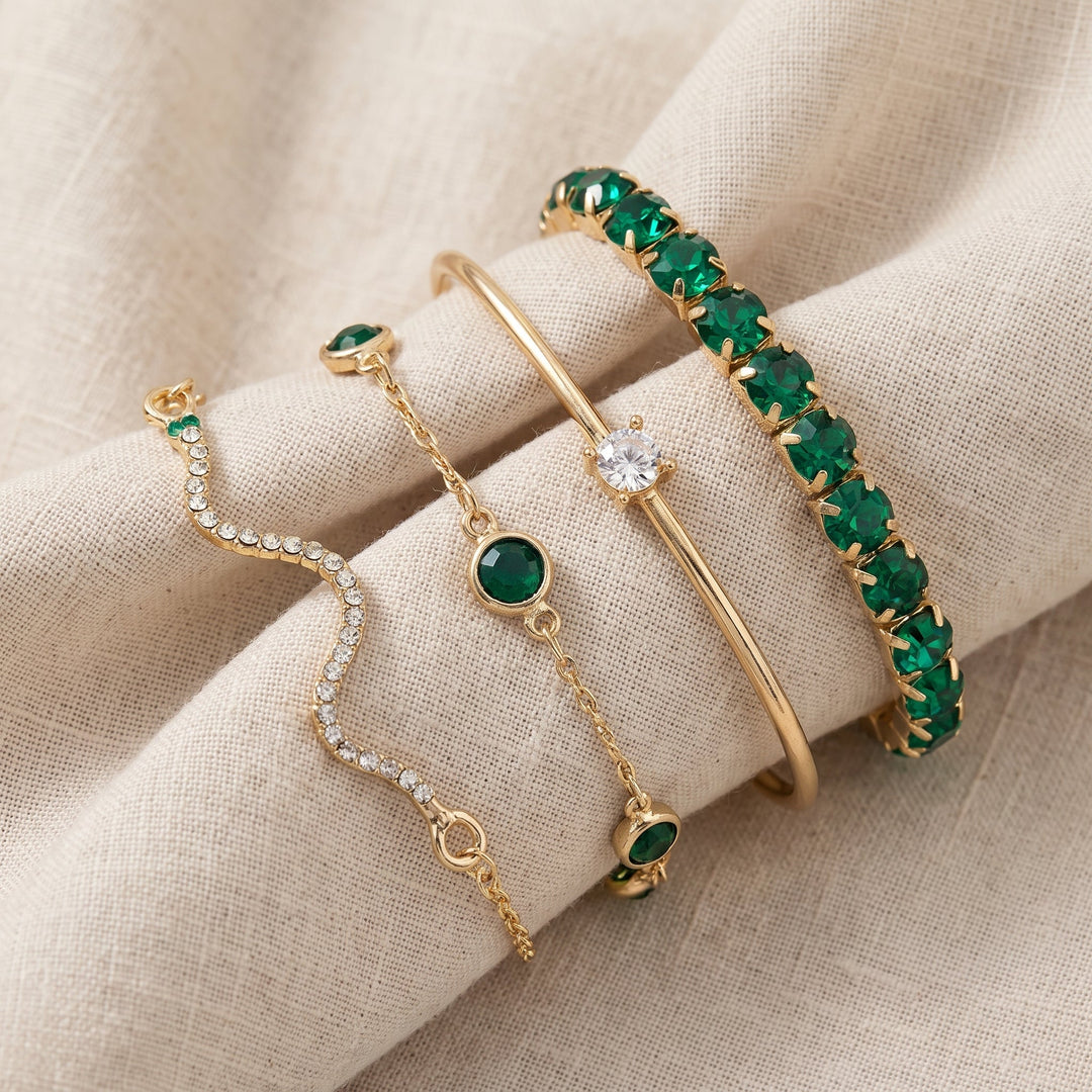 Set di Bracciali Sorina Feldwyn in Oro | Verde Smeraldo