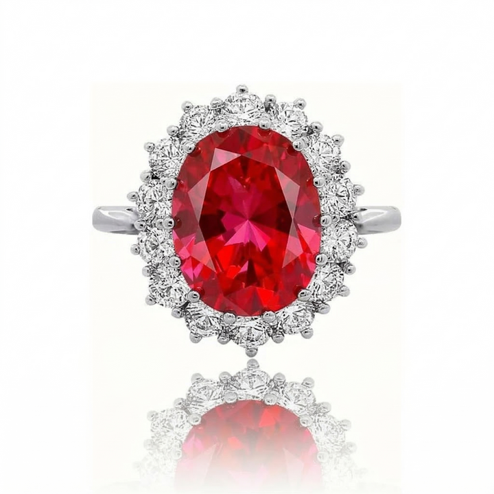 Anello Rubino Corona Cremisi - Rame Argento