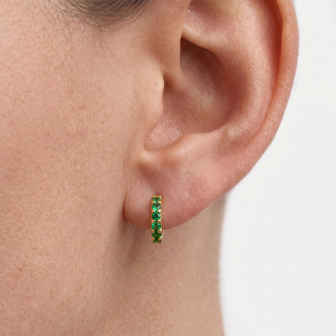 Orecchini Verina Costa in Emerald | Tonalità Oro