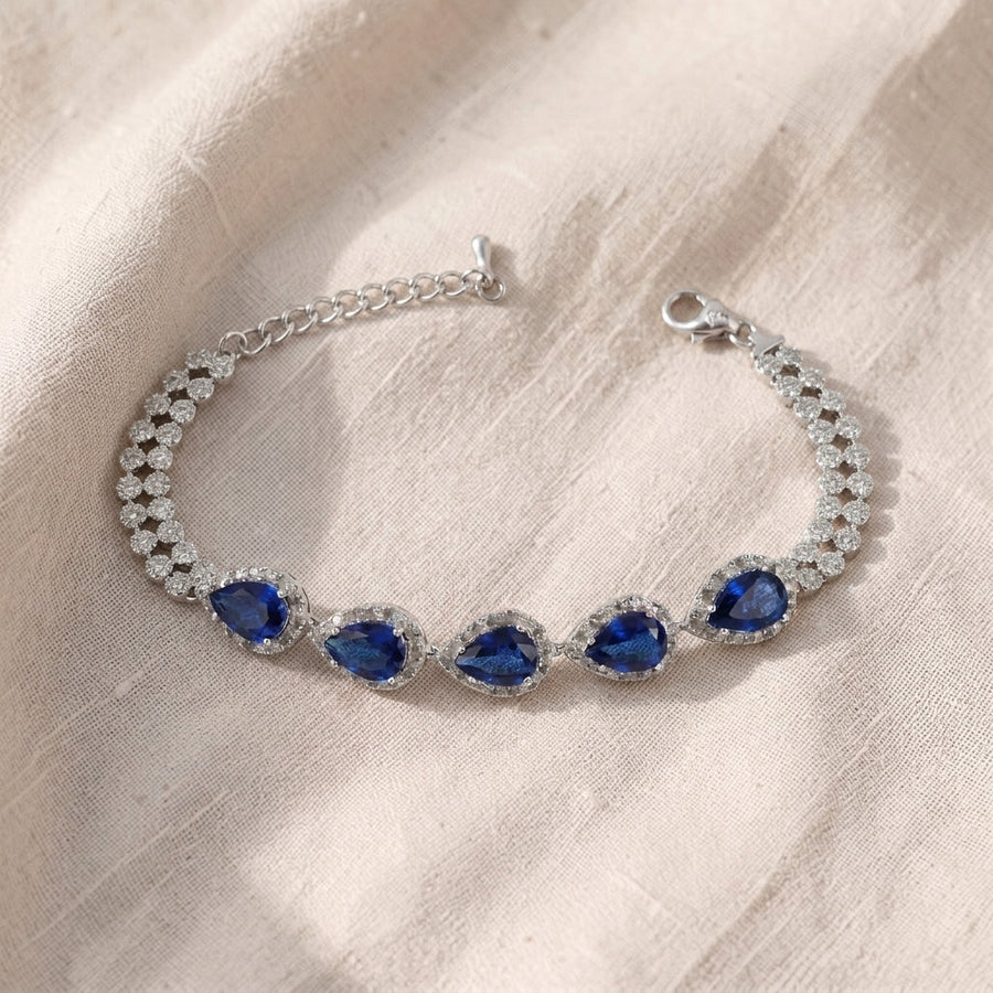 Bracciale Serena argentato con pietre blu