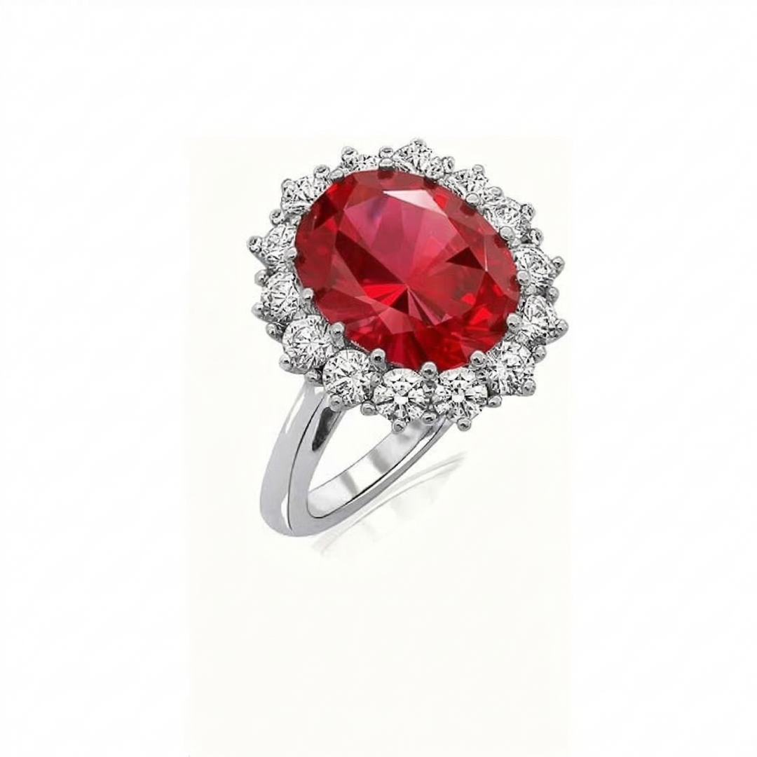 Anello Rubino Corona Cremisi - Rame Argento