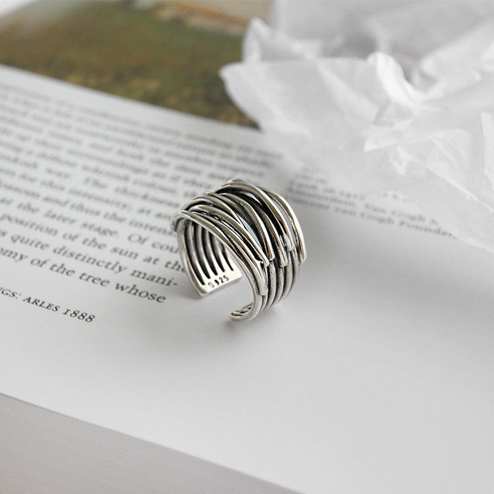 Anello in argento sovrapposto