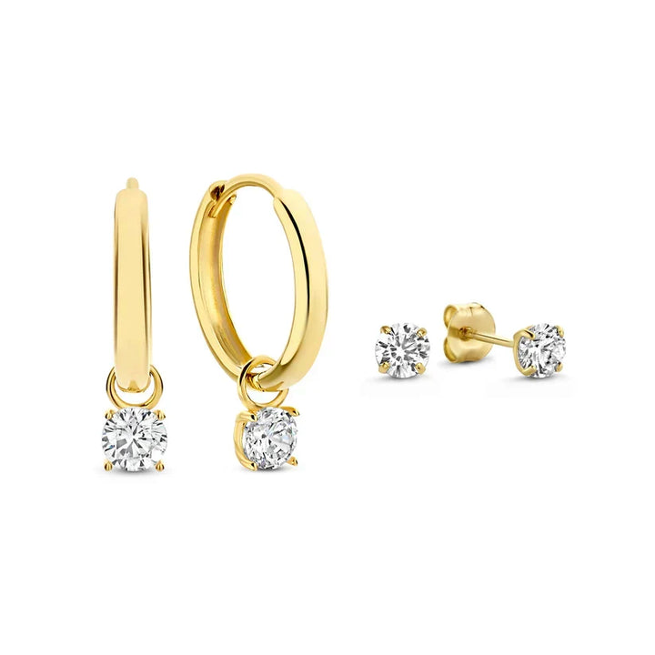 Set di orecchini con pietre | Oro
