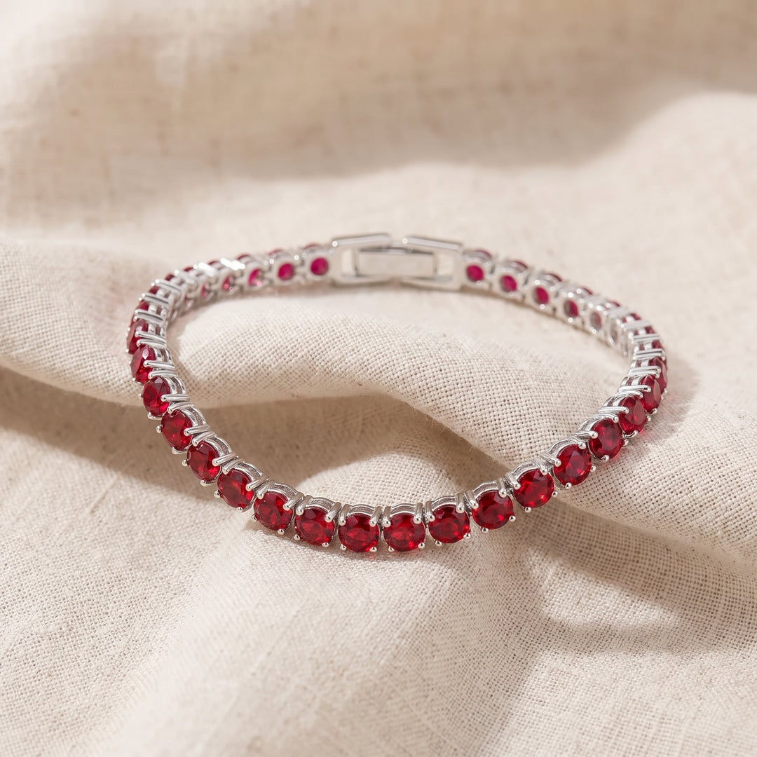 Bracciale Tennis in Rubino - Colore Argento