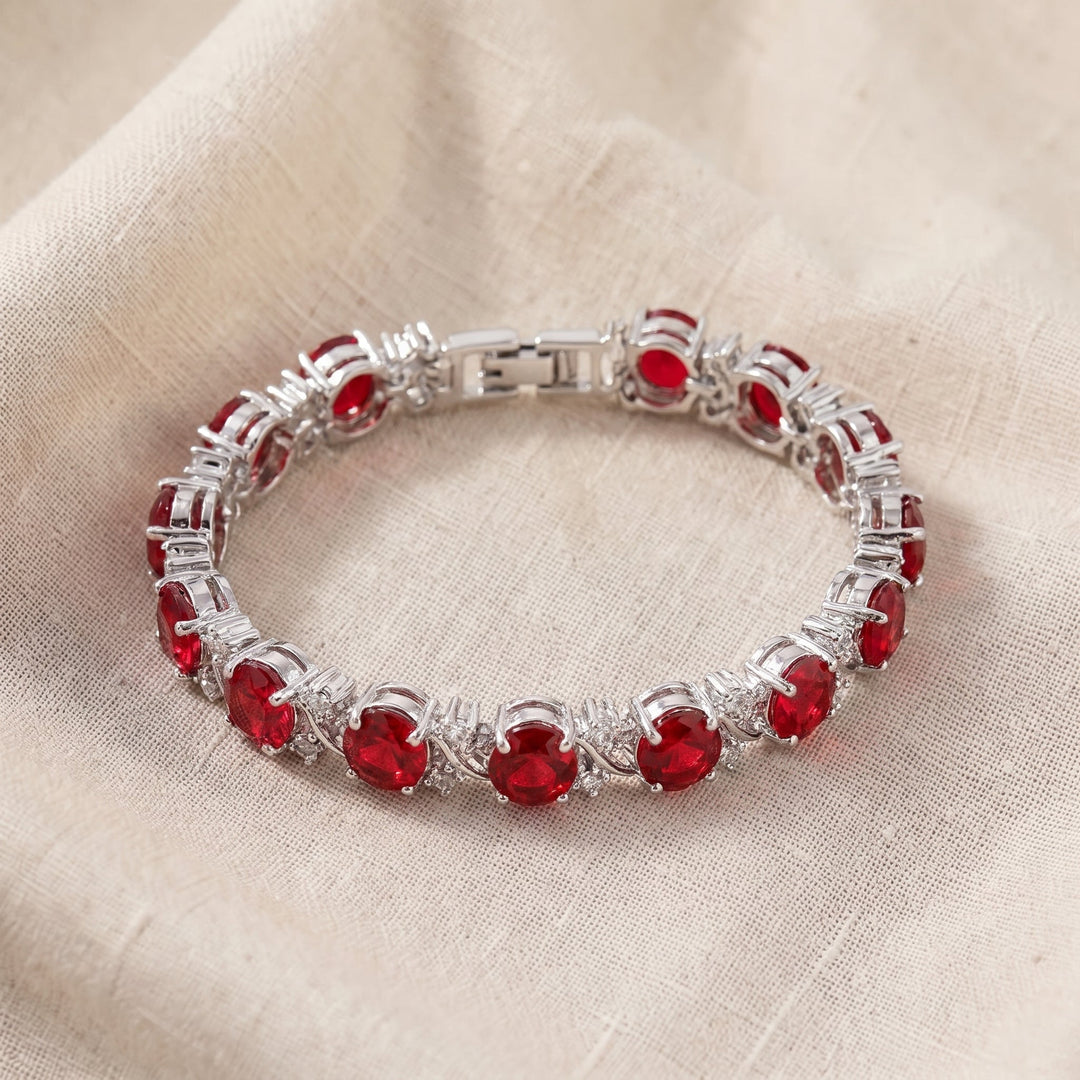 Bracciale Tennis Ruby Vine - Tonalità Argento