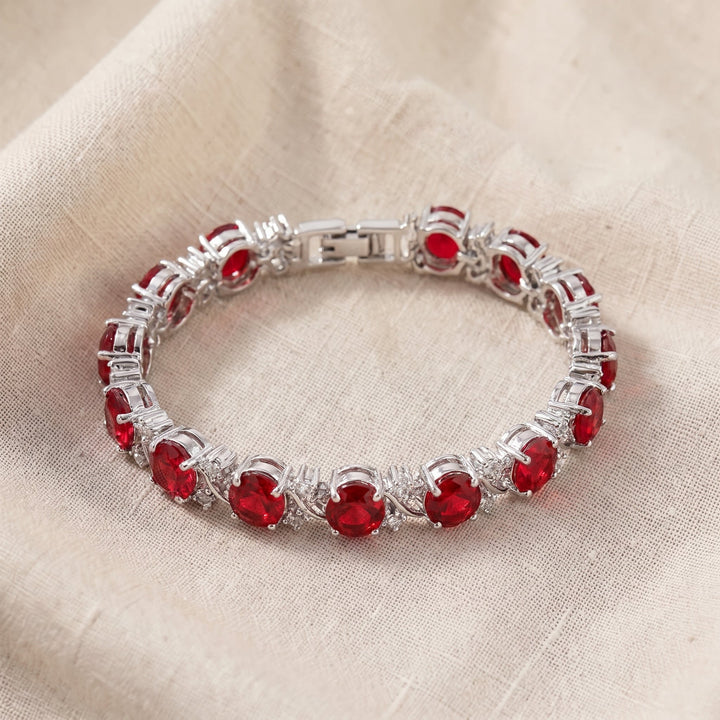 Bracciale Tennis Ruby Vine - Tonalità Argento
