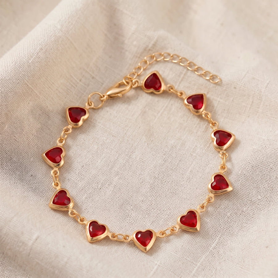 Bracciale Ofelia dorato rosso rubino
