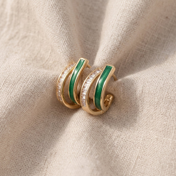 Orecchini Chloé Feuillage in Smaragd | Tonalità Oro