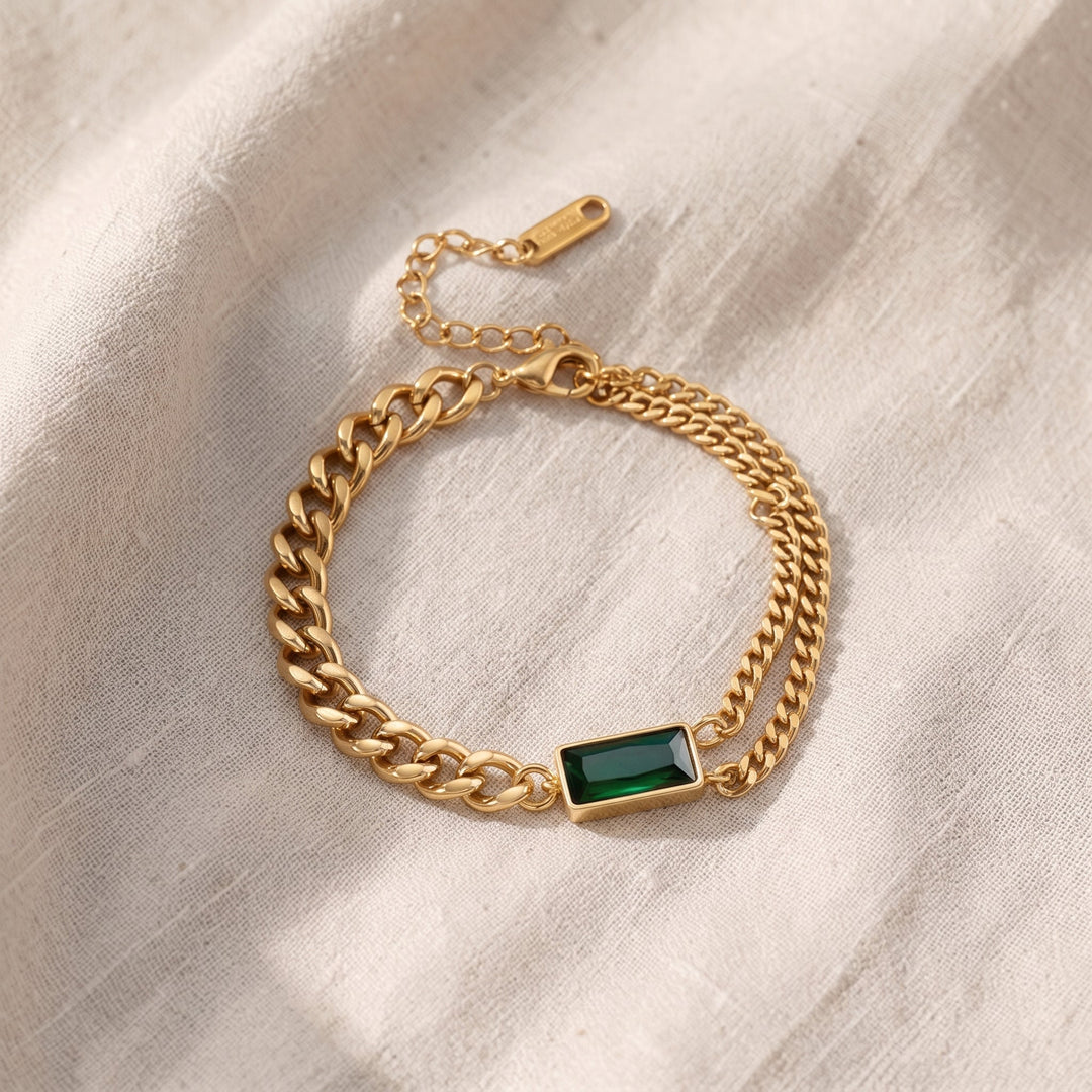 Bracciale in smeraldo Elodie Veyrac | Tonalità oro