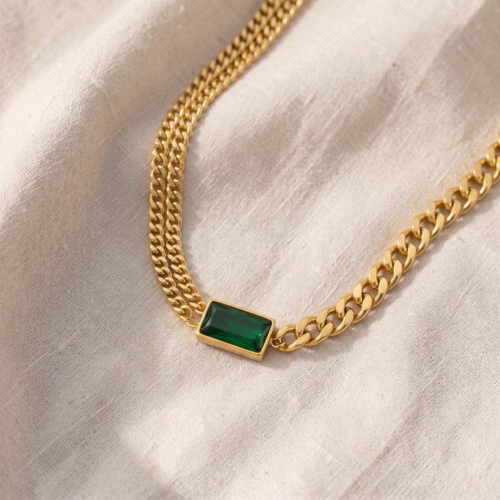 Collana Elodie Veyrac in smeraldo | Tonalità oro