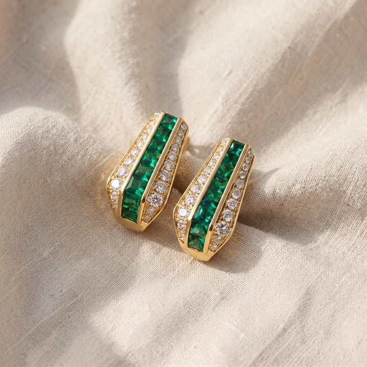 Orecchini Sienna Emerald | Tonalità Oro