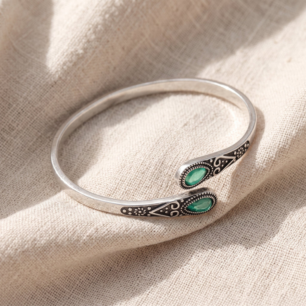 Bracciale Smeralda argentato verde smeraldo