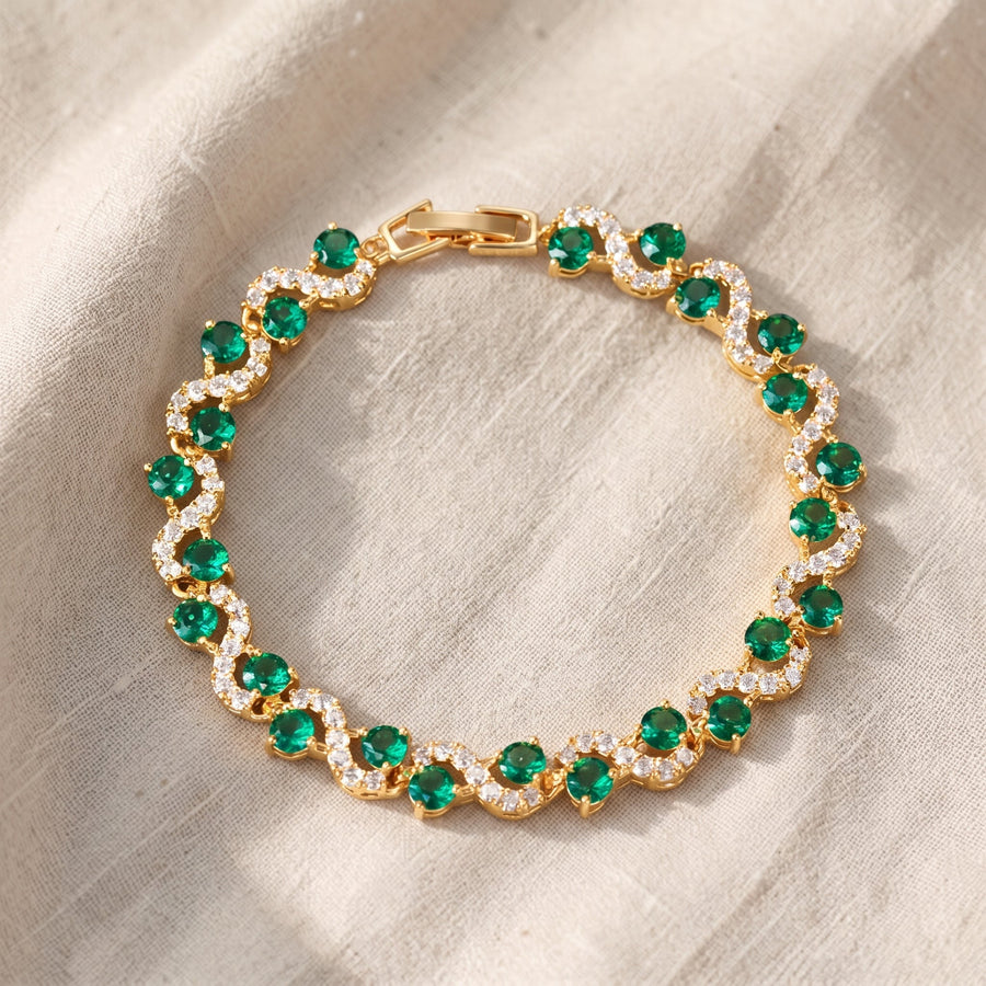 Bracciale Fiora dorato verde smeraldo