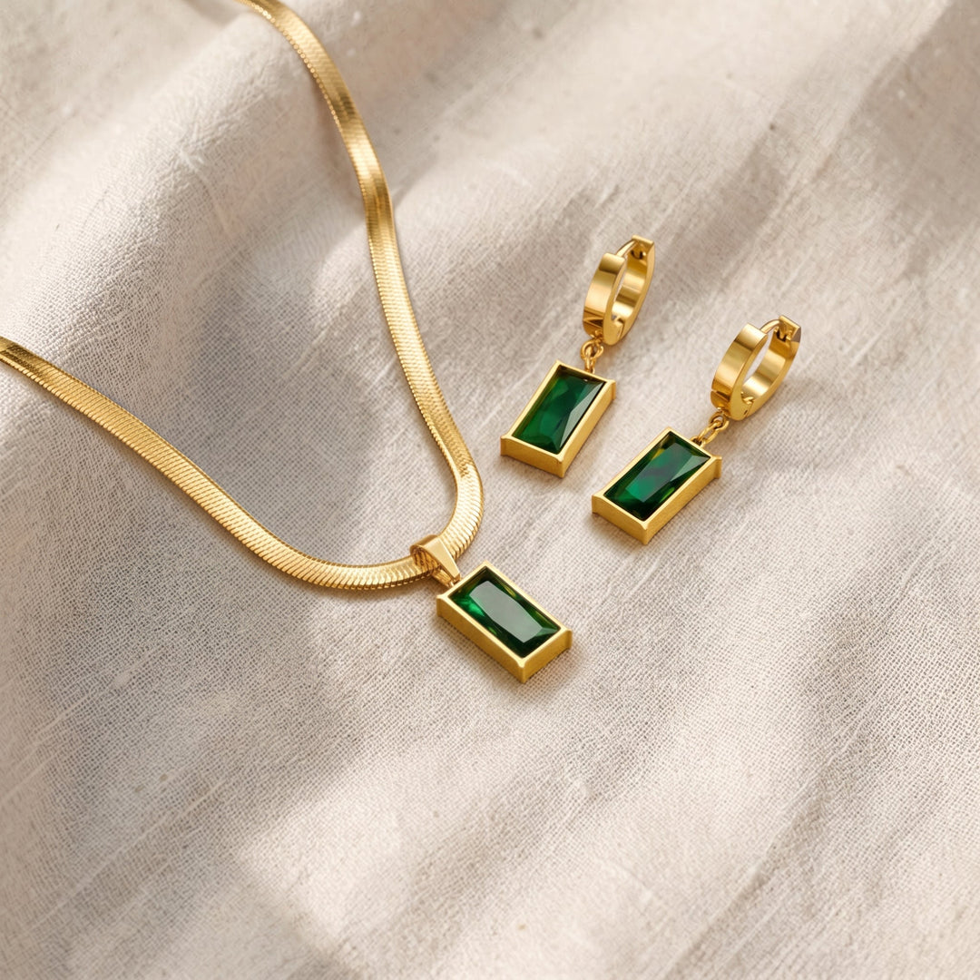 Set di gioielli Iselotte Verdain in smeraldo | Oro