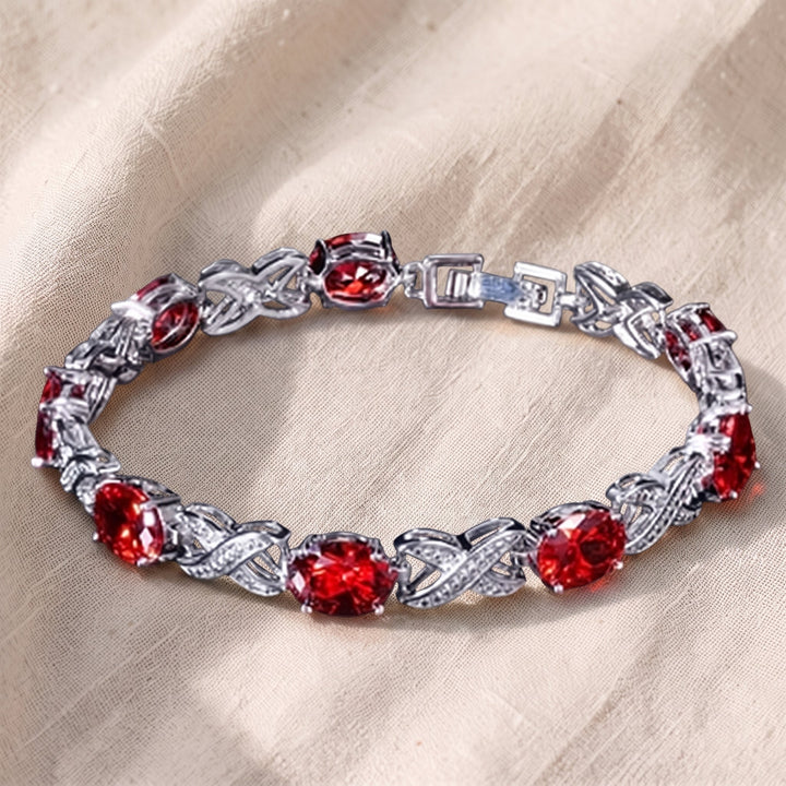 Bracciale Alendra Flameaux Rubino - Tonalità Argento