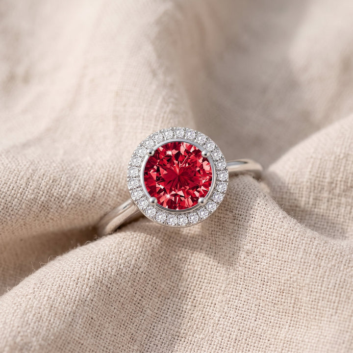 Anello Promessa Rubino Glow Cremisi - Tonalità Argento