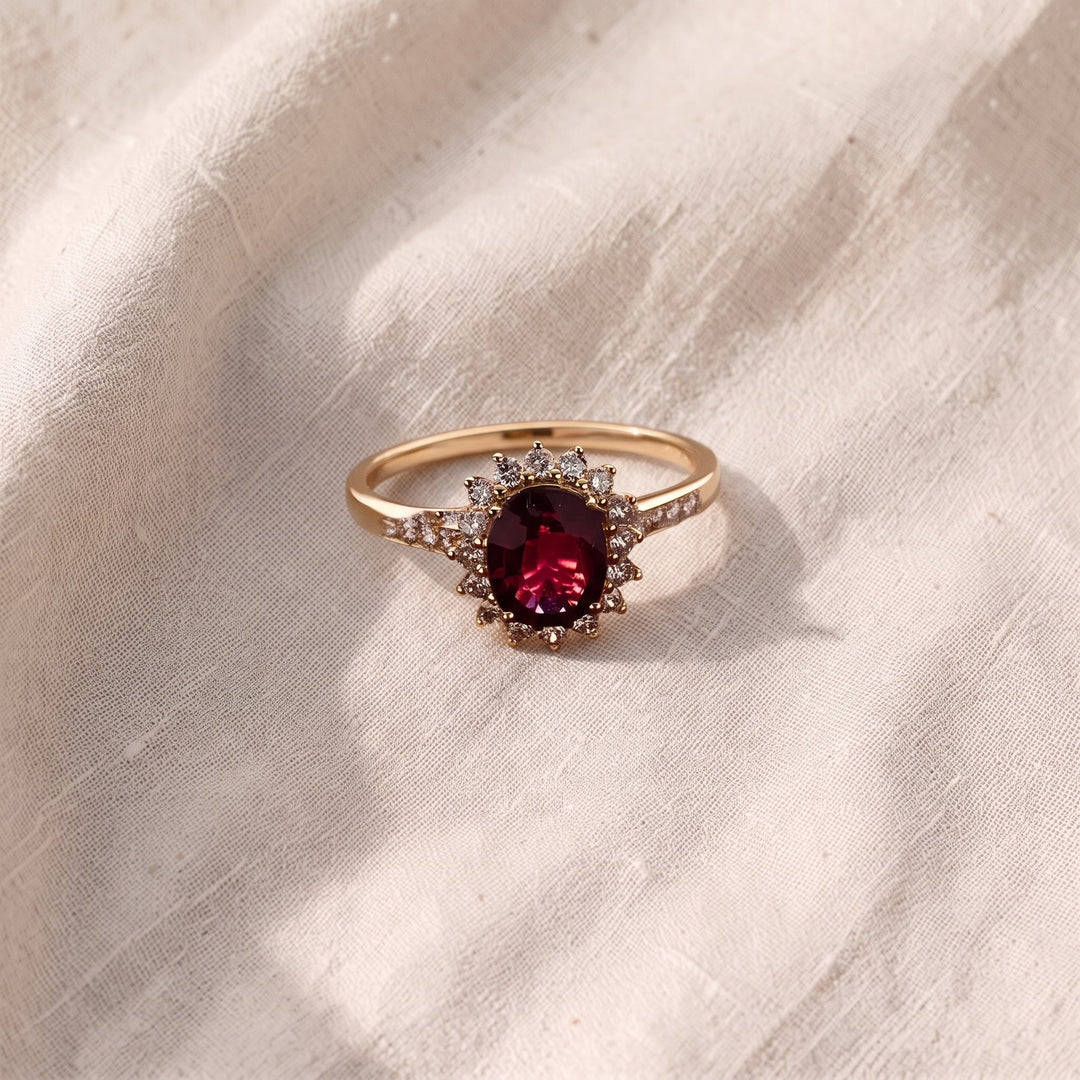 Anello Rubino Imperatrice Rossa - Tonalità Oro