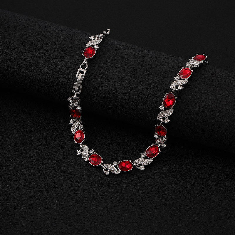 Bracciale Giada Valrouge in Rubino - Tonalità Argento