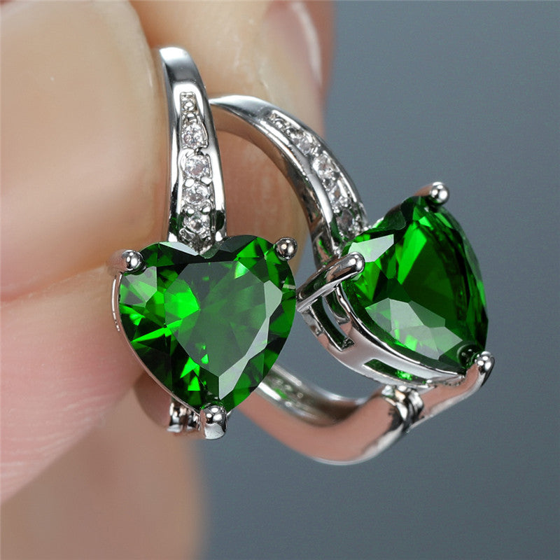 Orecchini Lunara Greystelle in Smalto Verde | Tonalità Argento