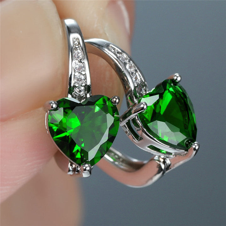 Orecchini Lunara Greystelle in Smalto Verde | Tonalità Argento
