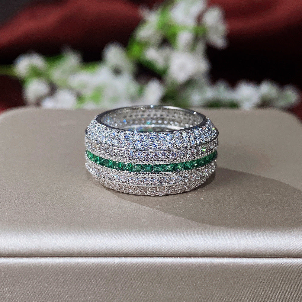 Anello Celina Maroux in Verde Smeraldo | Tonalità Argento
