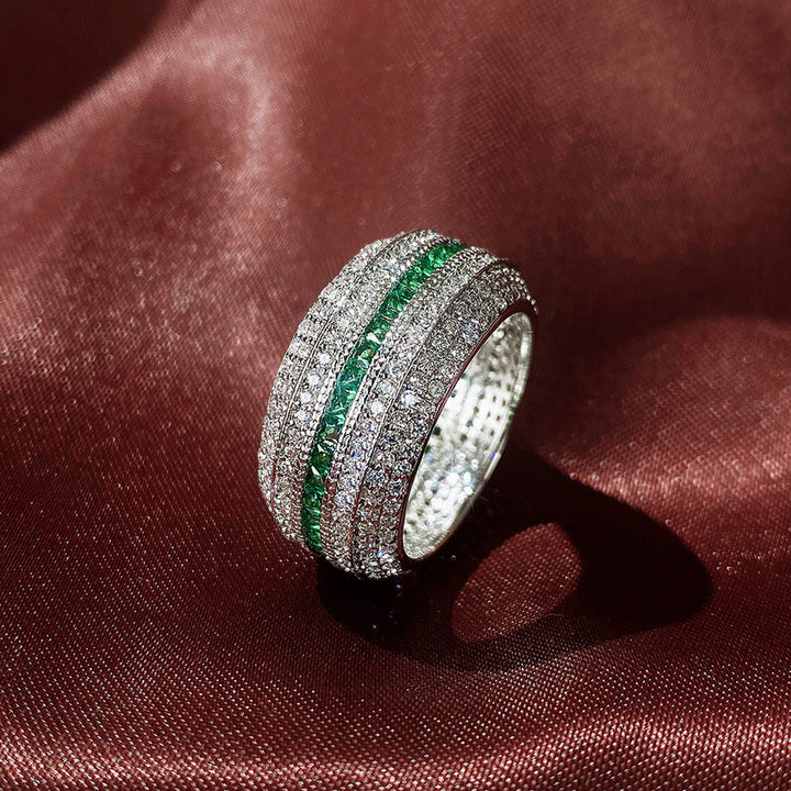 Anello Celina Maroux in Verde Smeraldo | Tonalità Argento