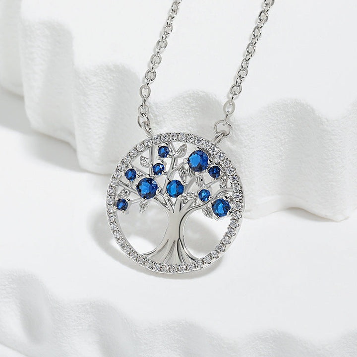 Collana Albero della Vita in Zaffiro | Tonalità Argento