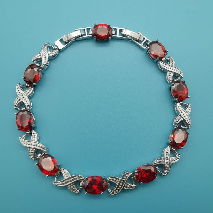 Bracciale Alendra Flameaux Rubino - Tonalità Argento